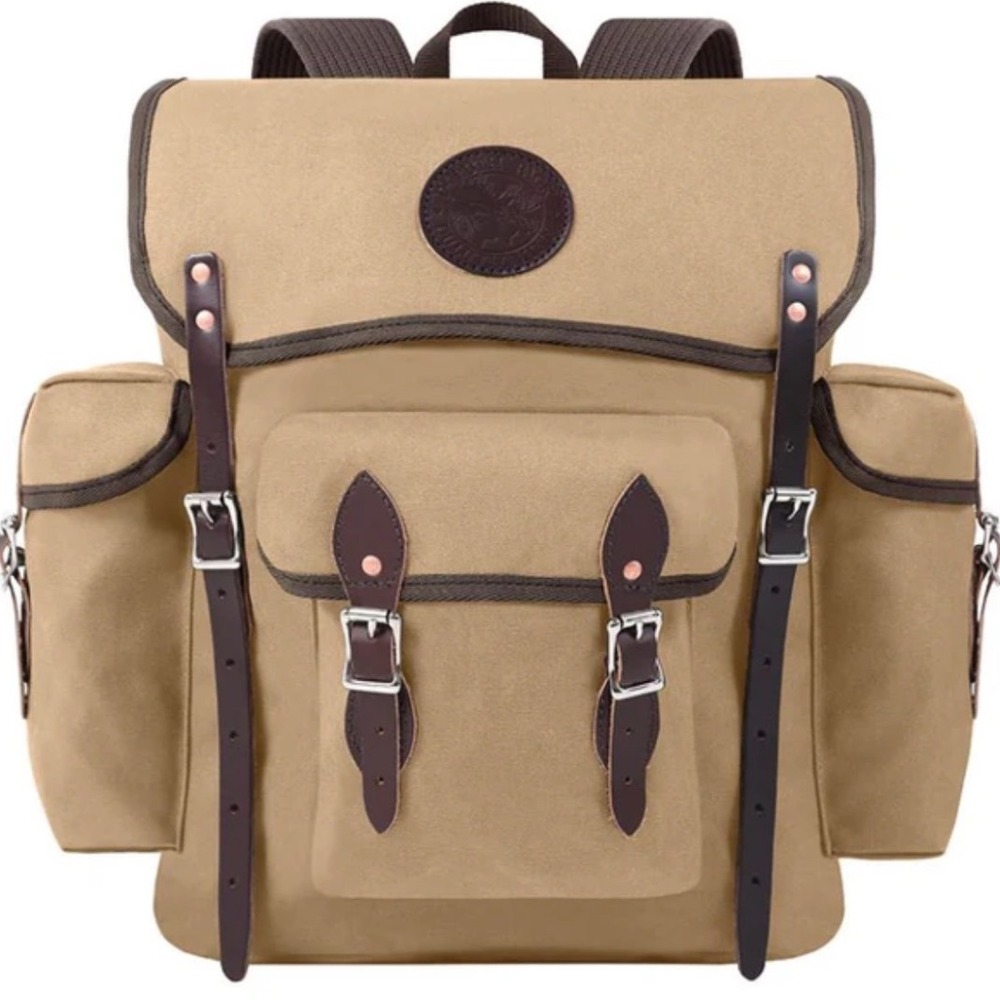 Duluth Pack Wanderer Backpack Khaki Canvas Leather Rucksack